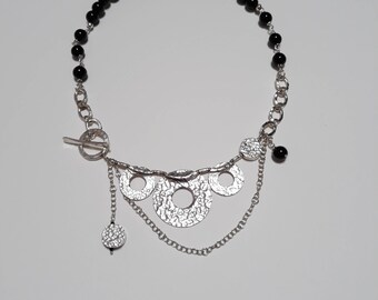 Black onyx and sterling silver necklace.