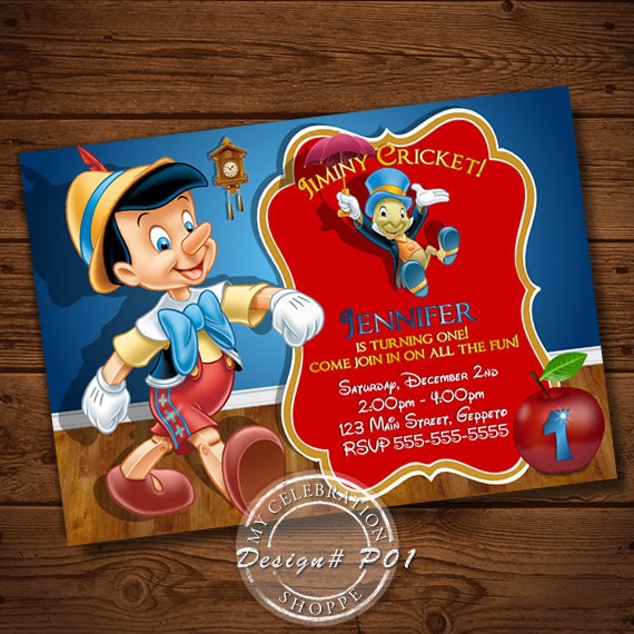 pinocchio invitation jiminy cricket pinocchio pinocchio printable invitations online