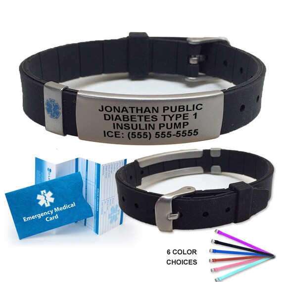 Medical Alert Bracelet Advisor Slim Series Waterproof And 37mm