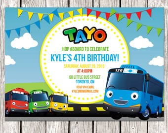 Tayo the Little Bus Invitation - Tayo Birthday Party - DIY Printable