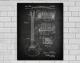 Guitar Gifts, Gibson Guitar, Gibson Guitar Patent Print, Guitar Poster, Guitar Art, Guitar Blueprint, Gibson Wall Art, Guitar Wall Art,MG326