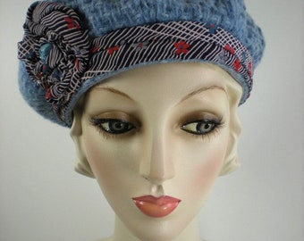 Womens Ladies Traditional Blue Wool Beret, Blue Tam, Travel Hat, Blue Hat, Womens Hats, Wool Hat, Blue Beret, French Beret, Beret Hat