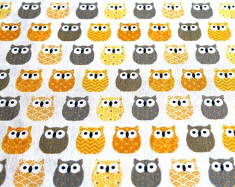 Fabric coupon 50 x 70 cm little yellow owls