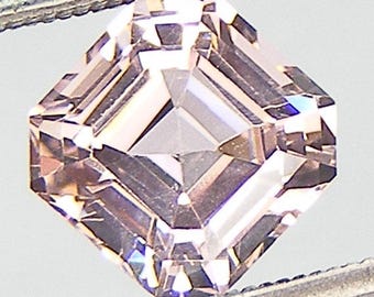 Excellent Morganite Asscher Cut 8 x 8 mm Lab Created Nanocrystal Morganite Simulated Gem Loose Lab Morganite Loose Gemstone