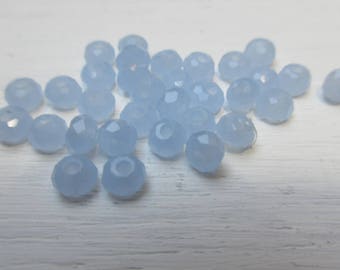 Pastel 4 mm x 90 blue faceted glass beads