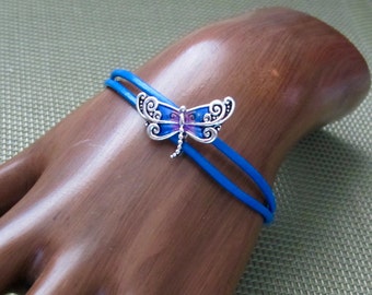 Firefly on Leather Bracelet
