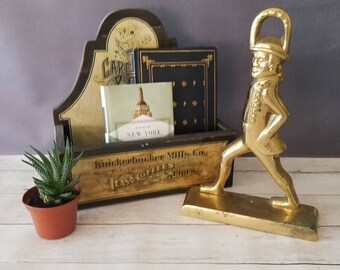 Williamsburg Hessian Soldier Door Stop/ Vintage Brass Door Stop/ Williamsburg Door Stop/ Hessian Soldier/ Brass Bookend/ Tall Door Stop