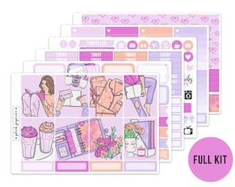 FULL KIT | Sunday Vibes | Planner Stickers for Erin Condren | Sticker Kit | Vertical eclp | Matte | Pastel | EXCLUSIVE