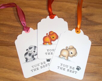 Handmade gift tags, set of three