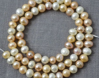 Potato pearl Large hole pearl Freshwater Pearl Round pearl earring Loose pearls pearl necklace Multi Color 5.0-5.5mm Full Strand PL2173