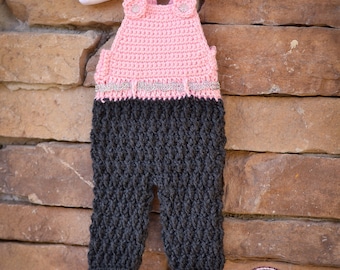 Newborn overalls crochet overalls photo prop baby girls crochet pants crochet pink pants newborn romper longalls shower gift ready to ship