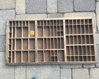 Vintage Wooden Printers Tray - letterpress drawer - hamilton printers drawer - letterpress cabinet drawer