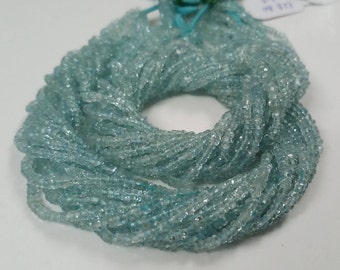 2.5mm Aquamarine Sky Blue Gemstone Beads AA grade Full Strand 21 Carat of 16inch Pick your Quantity: Beryl , Fine Quality (L14-2)