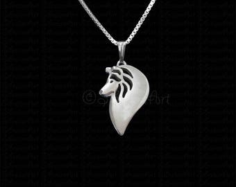 Shetland Sheepdog profile jewelry - sterling silver pendant and necklace
