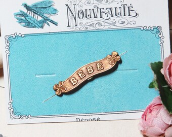 Authentic Antique French BEBE DOLL PIN Brooch Jewelry Paris Jumeau Bru Fashion Vintage Costume
