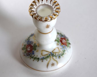 Vintage Fenton Rare Hand Painted Candlestick Holder