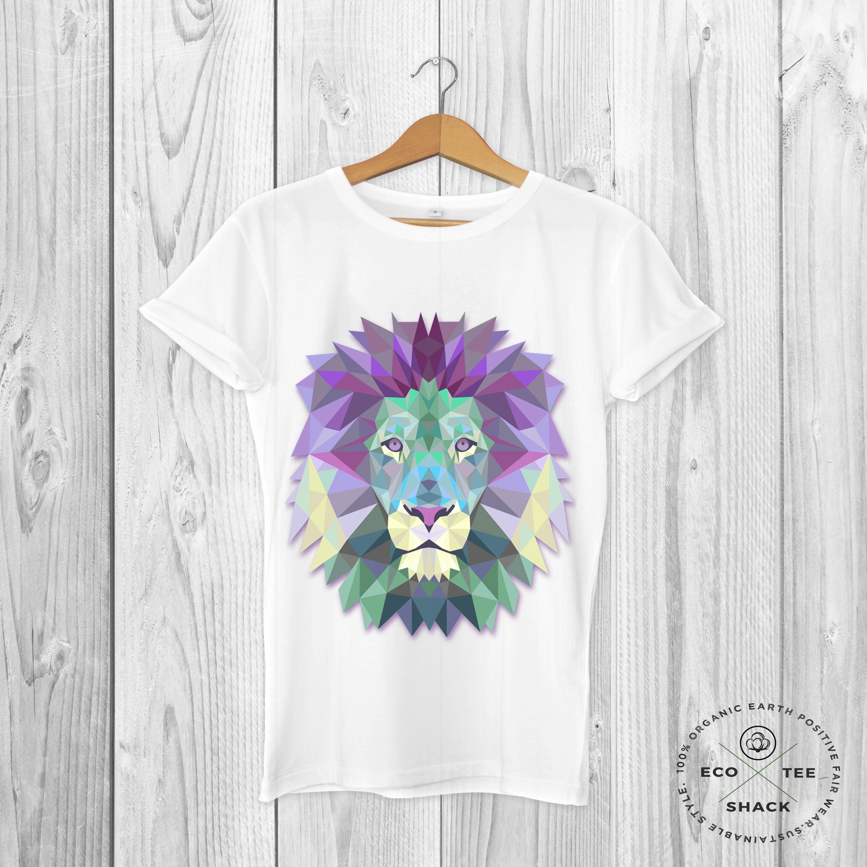 Lion T-shirt Graphic tee White shirt Animal shirt