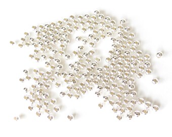 50 x 3mm sterling silver beads, 50x pieces seamless beads, sterling silver spacer bead, sterling silver beading supplies UK