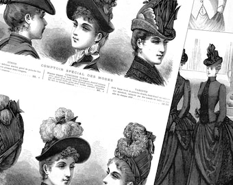 Victorian fashion and accessories PDFs - 1887 Winter Parisian store catalog - instant download