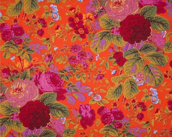 Kaffe Fassett Fabric - Gradi Flora PWPJ 053 Orange and Pinks Tomato Phillip Jacobs - R139 100% Quality Cotton OOP and Rare Yardage