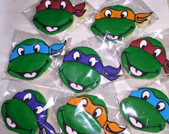 Teenage Mutant Ninja Turtle Cookies - 1 Dozen (12 Cookies)