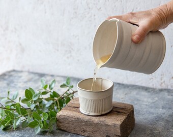 Drinking Pitcher,Small Ceramic Pitcher, Serving Pitcher, White Pitcher, Small Pitcher, Pottery Pitcher, Modern Pitcher, White water Pitcher