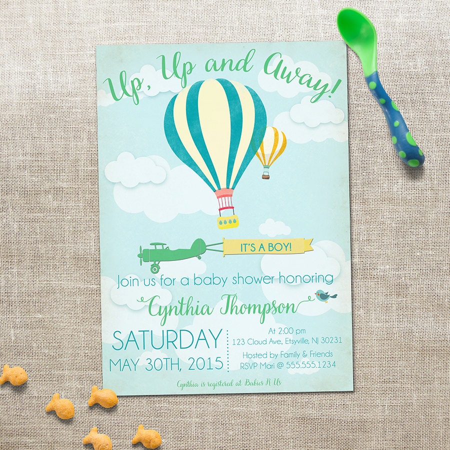 Up Up And Away Invitations 9