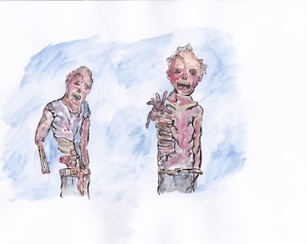 Zombie Painting - Digital Download - Watercolor Painting