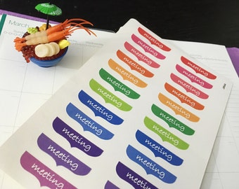 PP067 -- Set of 24pcs colorful Meeting Life Planner Stickers || Perfect 4 Erin Condren, Limelife, Plum Paper, Filofax Planners