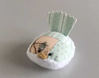 Pincushion pink and Blue Bird Pincushion Pin Keep Kawaii Bird