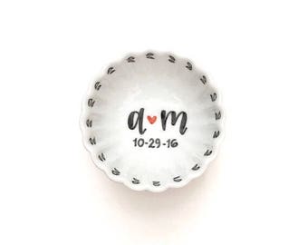 Engagement ring holder, ring dish engagement, wedding ring holder, monogram ring holder, engagement gift, wedding gift, anniversary gift
