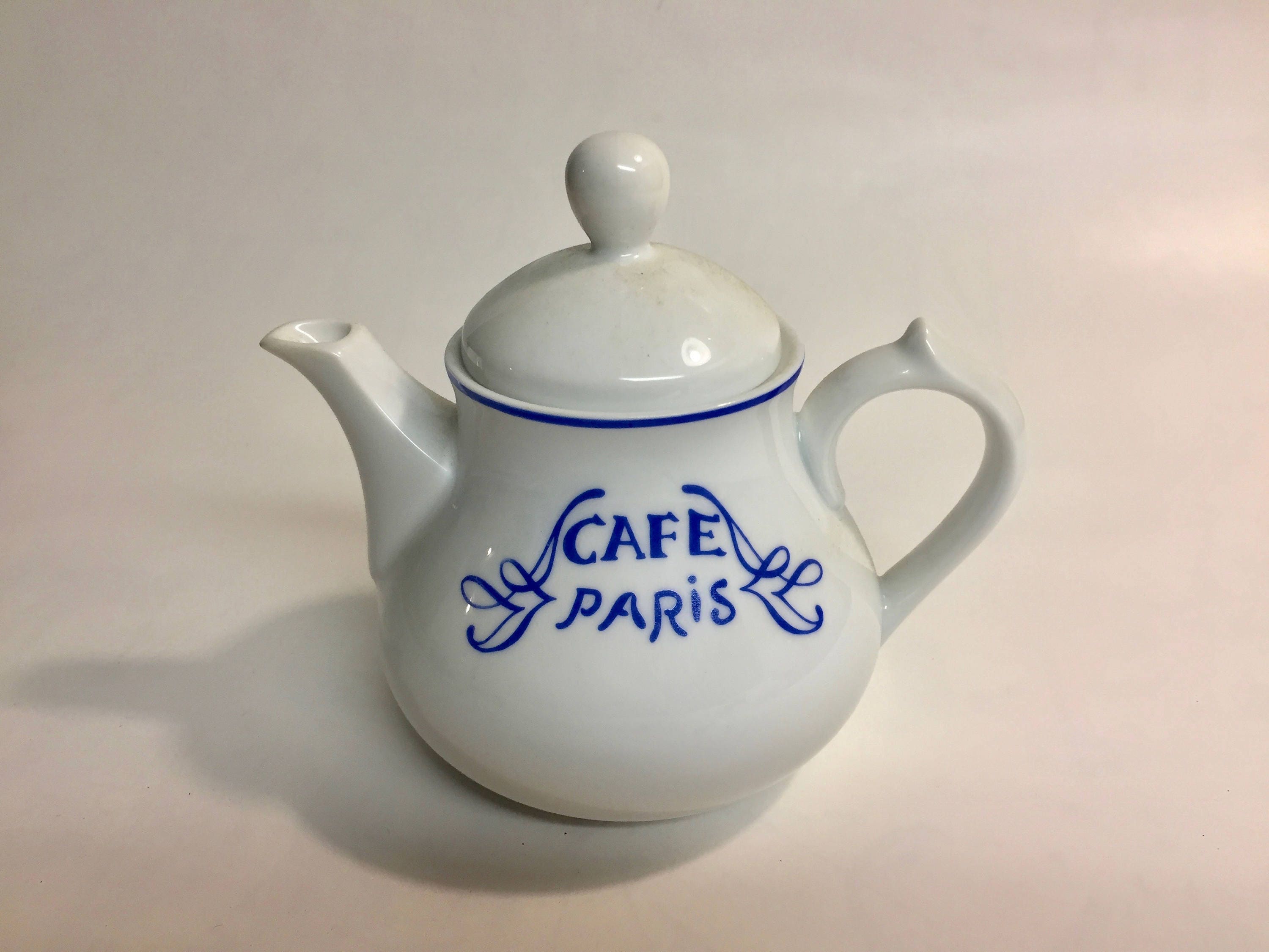 Bernardaud Limoges France Teapot Café Paris Blue Pattern