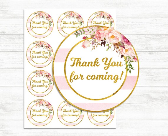 printable thank you tags pink and gold thank you for coming