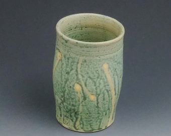 Ceramic Tumbler, Wood Ash Glaze, Wheel Thrown Stoneware # 14 A