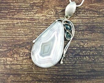 Flowering Vine Sierra Madre Agate Pendant // Agate Jewelry // Sterling Silver // Village Silversmith