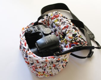 Camera case, t-shirt yarn camera case.