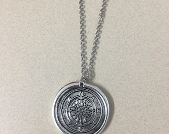 Compass Wax Seal Necklace