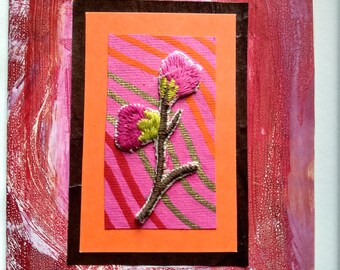 pink flowers card