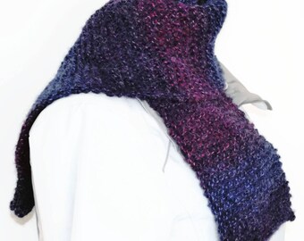 Winter scarf for women, scarf for men, fancy scarf, hand knit scarf, fashion scarf, garter stitch scarf, neck scarf, scarf UK, knitting gift