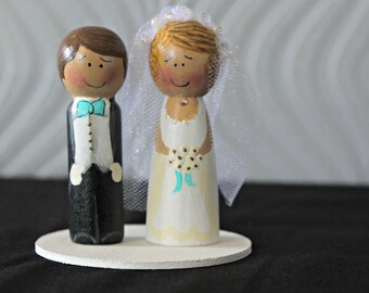 Custom Wooden People Wedding Cake Topper