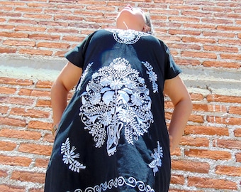 Mexican Dress, Mexican Embroidered Dress, Mexican Wedding Dress, Frida Kahlo, Oaxacan Dress, Black Mexican Dress, Traditional Mexican Dress