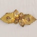 Vintage belt buckle, gold tone metal clasp style buckle, stylized leaf design belt buckle, woman's belt buckle