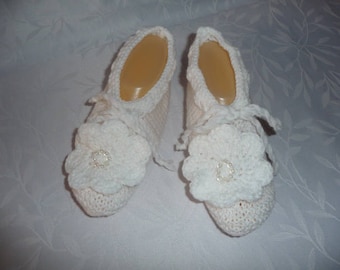 bed slippers, indoor slippers, slippers knit T.37/38, bed or inside - white - ideal for sensitive.