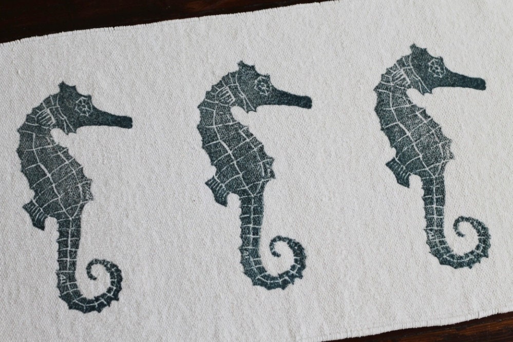 bath rug bath mat SEAHORSE cotton chenille rug