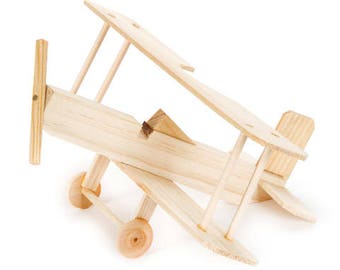 Biplane wood model airplane kit