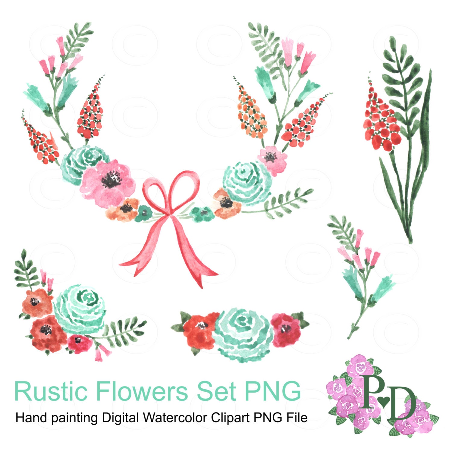 Download Rustic Flowers clipart Floral Wreath Clipart PNG file