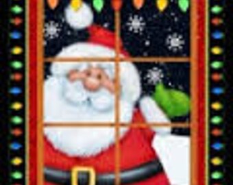 Santa Fabric Panel / Jolly Ole St Nick Panel / Holiday Fabric Panels / Christmas Fabric Panel / 23" Quilt Panel