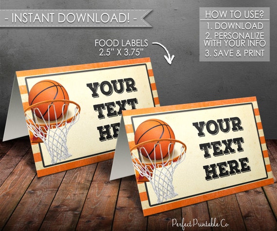 Basketball Food Labels Basketball Food Tents Basketball