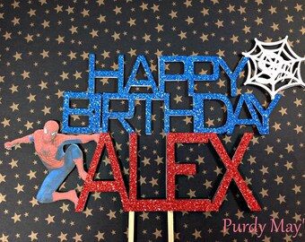 Spiderman, Cake Topper, Spiderman Party, Spiderman Topper, Spiderman Cake, Birthday, Spiderman Birthday, Custom Cake Topper, Personalized