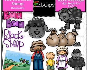 Baa Baa Black Sheep Nursery Rhyme Clip Art Bundle